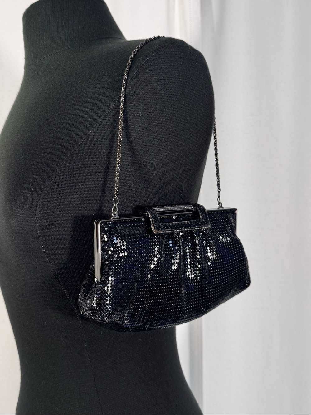 The Limited Black Metallic Mesh Mini Purse